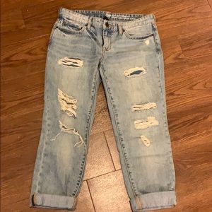 Ripped boyfriend jeans